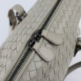 BOTTEGA VENETA Bottega Veneta Prusse Intrecciato Handbag 283363 Leather Light Gray Series Mini Boston Bag