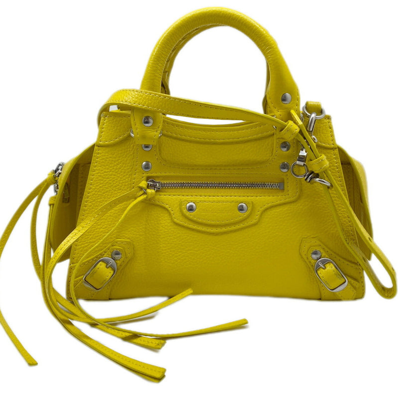 BALENCIAGA Neoclassic City Leather Yellow 638524 Shoulder Handbag Women's