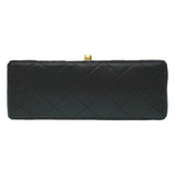 CHANEL Matelasse Square Shoulder Bag Lambskin Black