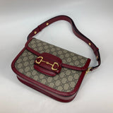 Gucci 602204 GG Supreme bag shawl Shoulder Bag Beige Red