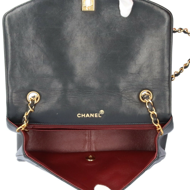 CHANEL Diana Shoulder Bag Lambskin Black Women's