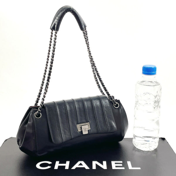 CHANEL Mademoiselle Shoulder Bag, Lambskin, Black, Women's, Chain Bag