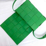 BOTTEGA VENETA Shoulder Bag Cassette Green Maxi Intrecciato 578004 Leather Flap Ladies Compact