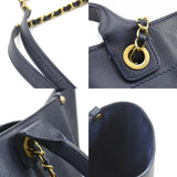 CHANEL Handbag Shoulder Bag Deauville Leather/Metal Navy/Gold Ladies