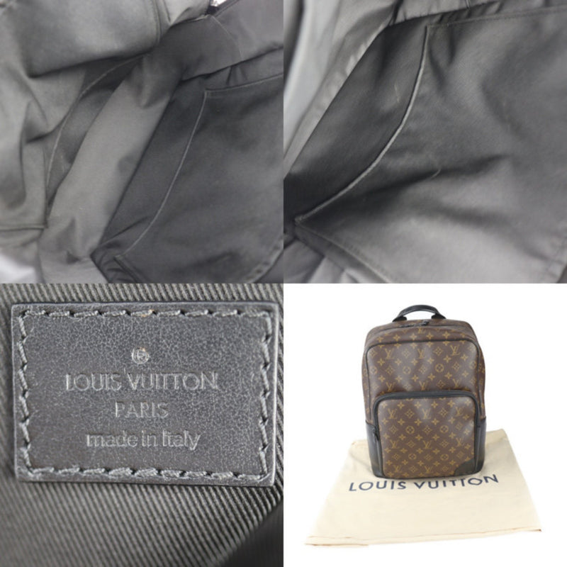 LOUIS VUITTON Louis Vuitton Dean Backpack Monogram Macassar Backpack/Daypack M45335 Leather Brown Black