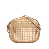 CELINE C Charm Small Shoulder Bag Gold Leather Women's