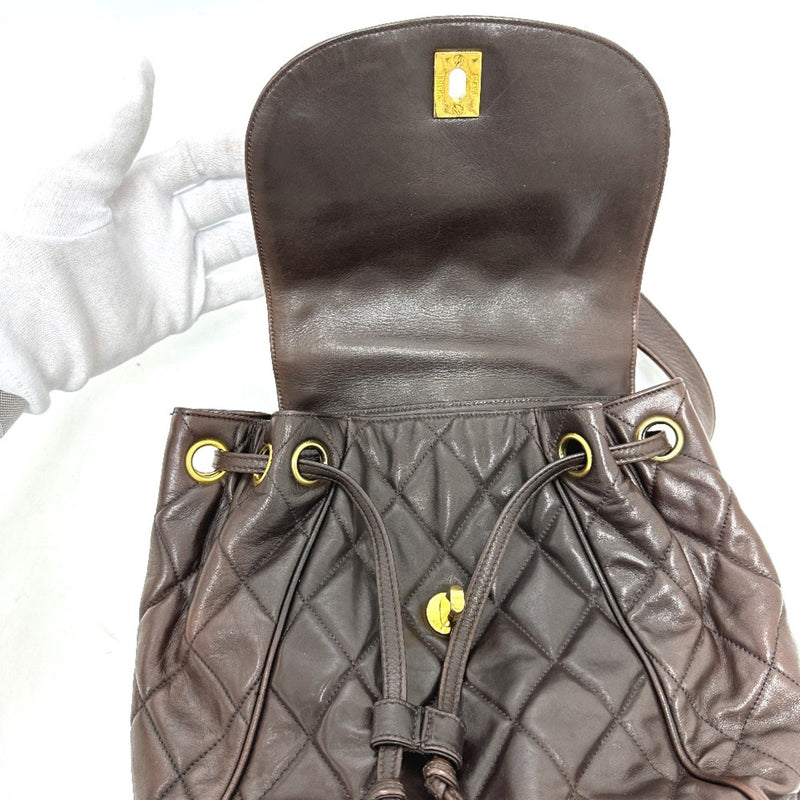 Chanel CC Mark Chain Backpack Brown GoldHardware