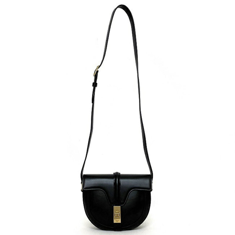 Celine Shoulder Bag Buzas Black Gold 188013BEY.38NO Calf Leather GP CELINE Pochette Flap Turnlock Cowhide Luxury