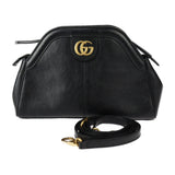 GUCCI Gucci Liber Small Shoulder Bag Tiger Head GG Marmont 524620 Leather Black Clutch