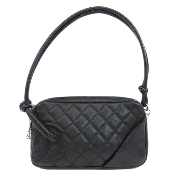 CHANEL Cambon Line Handbag Calf Leather Women's