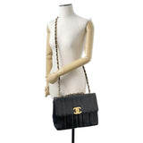 Chanel Chain Shoulder Bag Mademoiselle Coco Mark Caviar Skin CHANEL Black