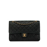 Chanel Matelasse Coco Mark Chain Shoulder Bag Black Suede Leather Women's CHANEL