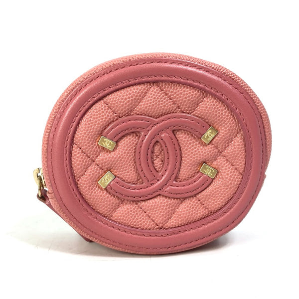 Chanel Wallet Coin Compartment Round CC Mark coin purse pink