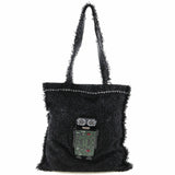 CHANEL Chanel Robot Tote Bag Cocomark A94646 Tweed Black/Silver Hardware Unisex