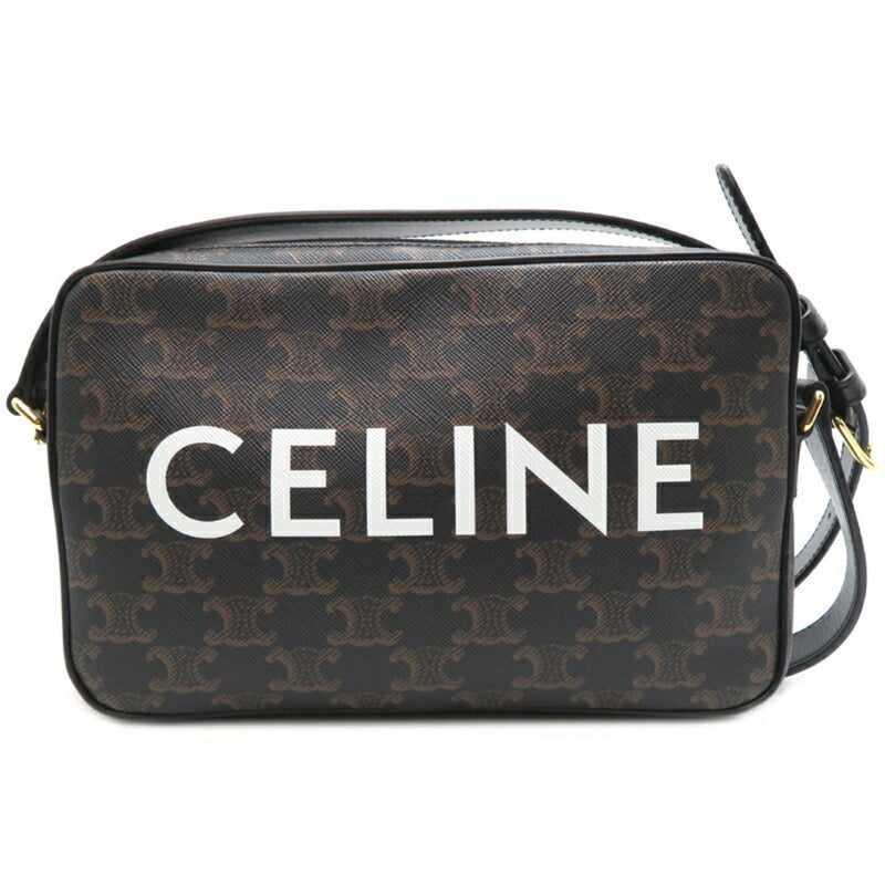 Celine Triomphe Shoulder Women's Bag PVC Brown