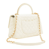 Chanel Coco Handle 29 Matelasse Handbag Caviar Skin White A92991