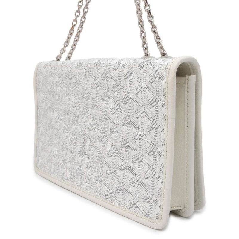 Goyard Chain Shoulder Bag Alexandre Trois Leather GOYARD White