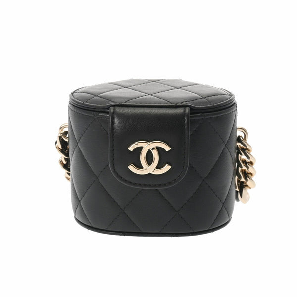 CHANEL Chanel Matelasse Vanity Chain Shoulder Black Women's Lambskin Bag