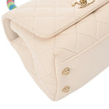 CHANEL Chanel Matelasse XXS White/Rainbow Champagne AS2215 Women's Calfskin Handbag