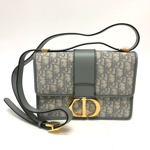 CHRISTIAN DIOR CD logo Montaigne Oblique bag shawl Crossbody Shoulder Bag gray GoldHardware