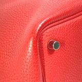 Hermes Bicolor Tote Bag Hand Bag Rouge Tomato Rose Eglantine Red