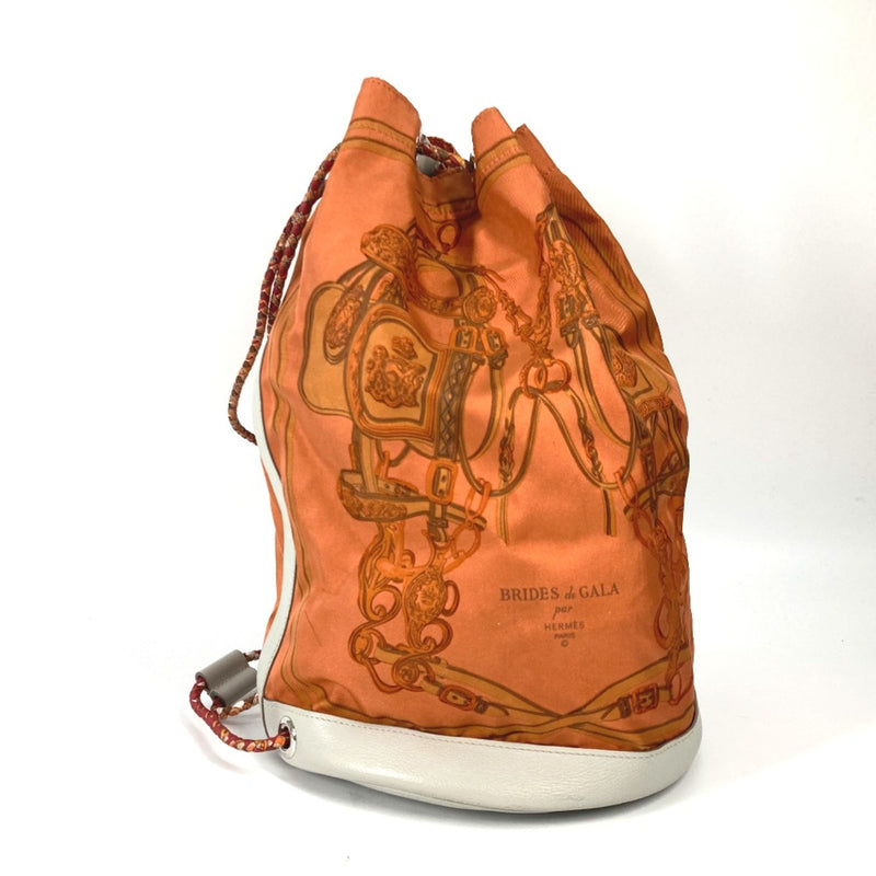 Hermes Shoulder drawstring bag Shoulder Bag Orange White