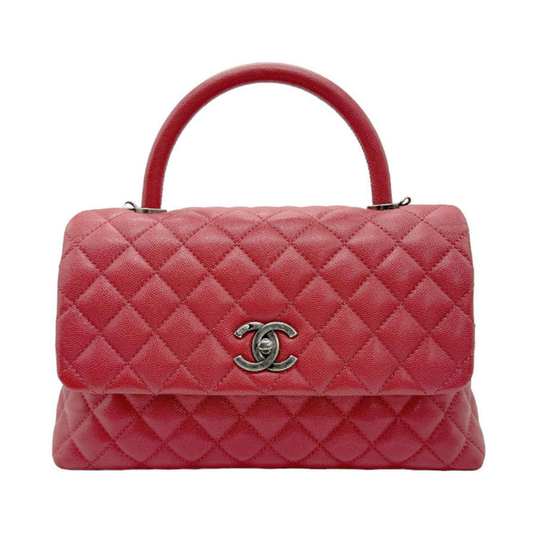 CHANEL Handbag Coco Handle 29 Caviar Skin Leather Red Women's z0782