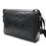 GUCCI GG Embossed Messenger Shoulder Bag Black 658565 Men's