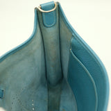 HERMES Evelyn 1 PM Shoulder Bag in Taurillon Clemence Leather and Blue Jean