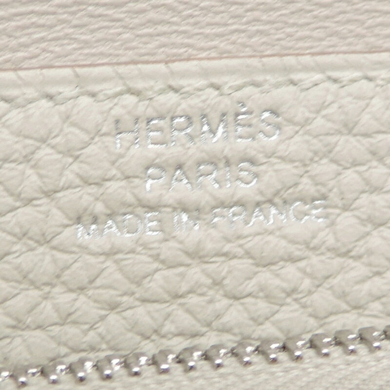 Hermes Dogon B Engraved 2023 SV Hardware (Palladium) Women's/Men's Bifold Wallet Taurillon Clemence (White)