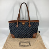 Gucci 631685 Ophidia GGDenim Shoulder Bag Tote Bag blue Brown