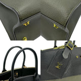 LOUIS VUITTON Handbag Shoulder Bag City Steamer MM Leather Khaki Black Gold Women's n0159