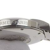 Hermes Nomad Watch NO1.710 Stainless Steel Swiss Made Silver Quartz Analog Display White Dial Men's