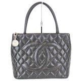 CHANEL Tote Bag Caviar Skin Black Women's