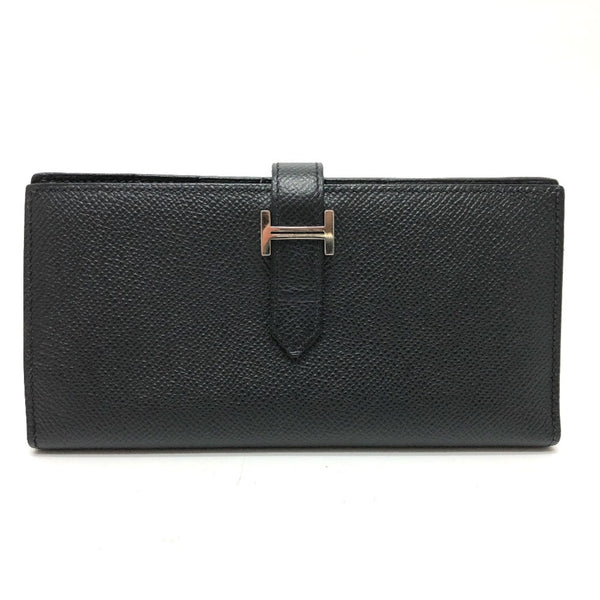 Hermes Long Wallet Black SilverHardware