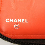 CHANEL Cambon Line Round Long Wallet Leather Men's Women's Brown