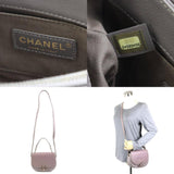 CHANEL Crossbody Shoulder Bag Coco Mark Leather Purple Gray Ladies