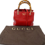 Gucci GUCCI Bag Women's Handbag Shoulder 2way Bamboo Swing Leather Red 336032 Extra Storage