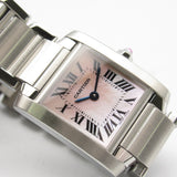 CARTIER Tank Francaise Watch Stainless Steel Ladies Pink Shell W51028Q3