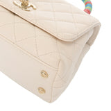 CHANEL Chanel Matelasse XXS White/Rainbow Champagne AS2215 Women's Calfskin Handbag