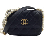 CHANEL Chanel Matelasse Pearl Shoulder Wallet Chain Bag Business Card Holder Case Women Men