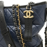 Chanel Gabriel de Hobo Shoulder Bag Leather Navy Black A93824