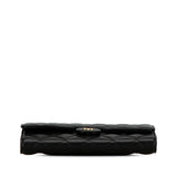 CHANEL Classic Long Flap Wallet AP0241 Black Lambskin Women's