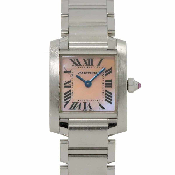 Cartier Tank Francaise SM W51028Q3 Ladies Watch Pink Shell Quartz