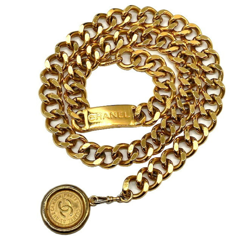 CHANEL Chanel Chain Belt Coco Mark 75cm GP Gold CC Ladies