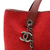 CHANEL Chanel Matelasse Coco Mark Tote Bag Chain Shoulder Wool Leather Red A66709