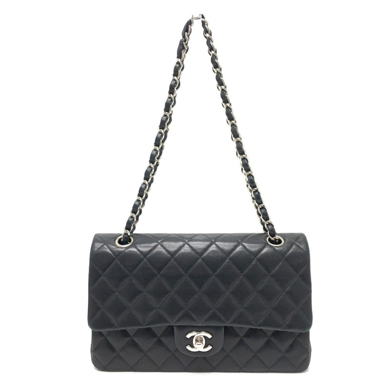 Chanel A01112 Double Chain W flap Shoulder Bag SVHardware Black Wine Red/SilverHardware