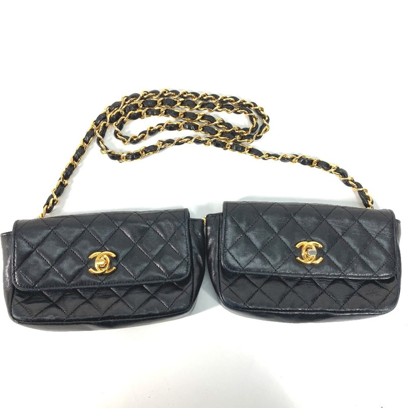 Chanel CC Mark CC Crossbody Chain bag Shoulder Bag Black Gold