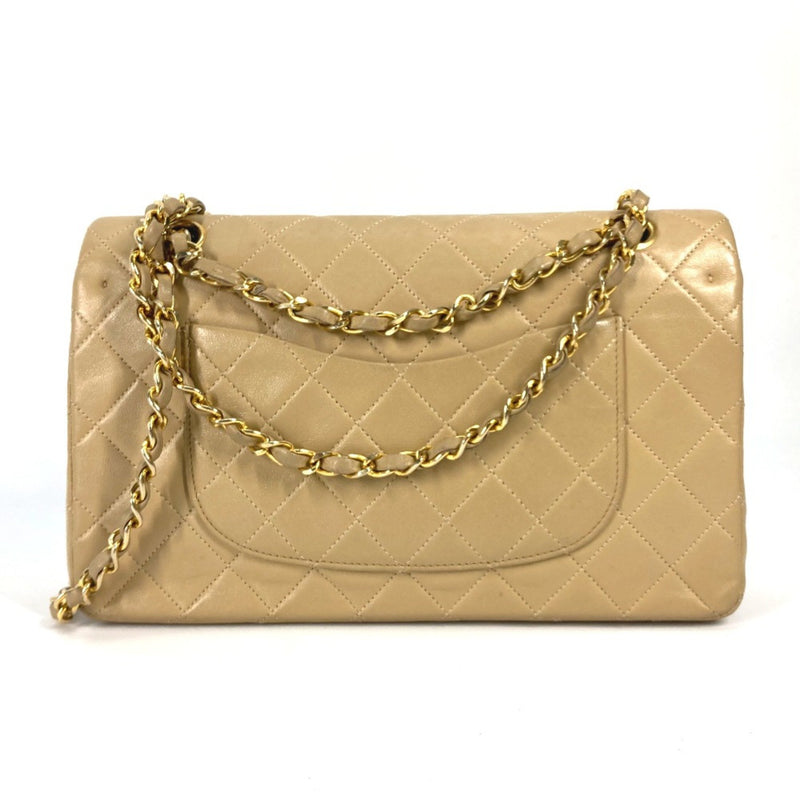 Chanel A01112 CC Mark Double Chain shoulder strap Shoulder Bag Beige GoldHardware