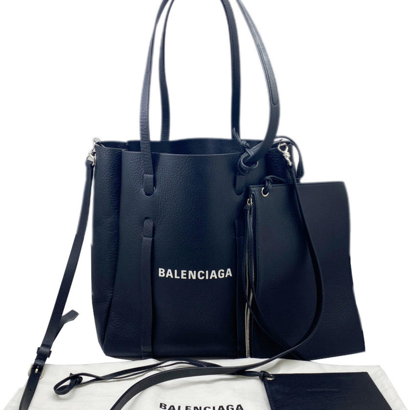 BALENCIAGA Everyday Tote XS Leather Black Shoulder 489813 Women's Men's